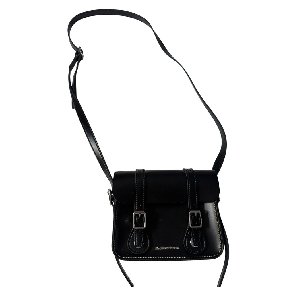 Dr Martens 7" Smooth Black Kiev Leather Unisex Mini Crossbody Satchel Bag
